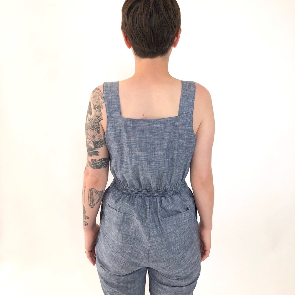 NOOWORKS Chambray Cotton Overalls Jumpsuit - S - Picture 2 of 13